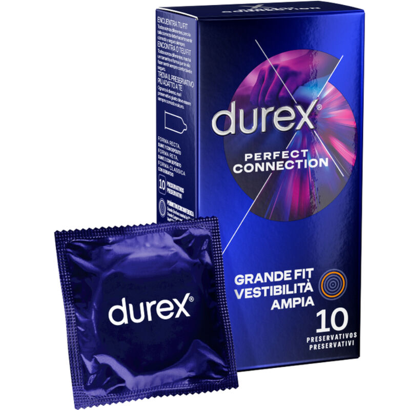 Durex - Préservatifs Extra Lubrifiés Perfect Connection - Boîte de 10