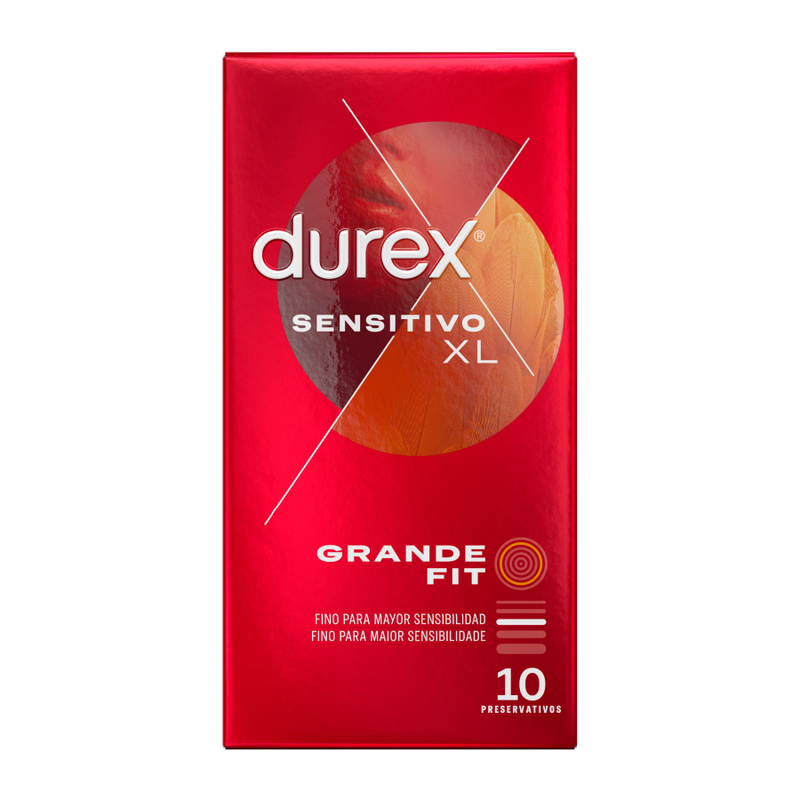 Durex – Préservatifs XL Grande Taille Sensations – Boîte de 10 unités