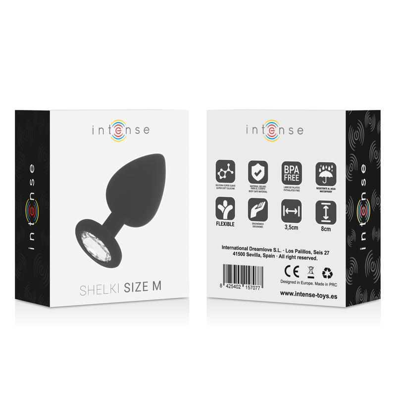 Intense - Plug en silicone avec strass - Noir