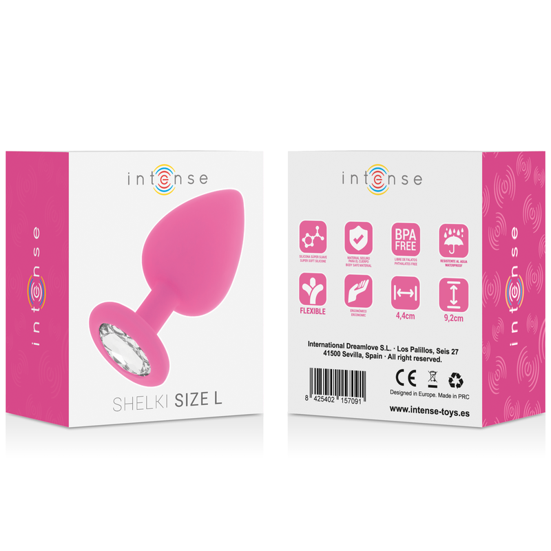 Intense - Plug en silicone avec strass - Fuchsia