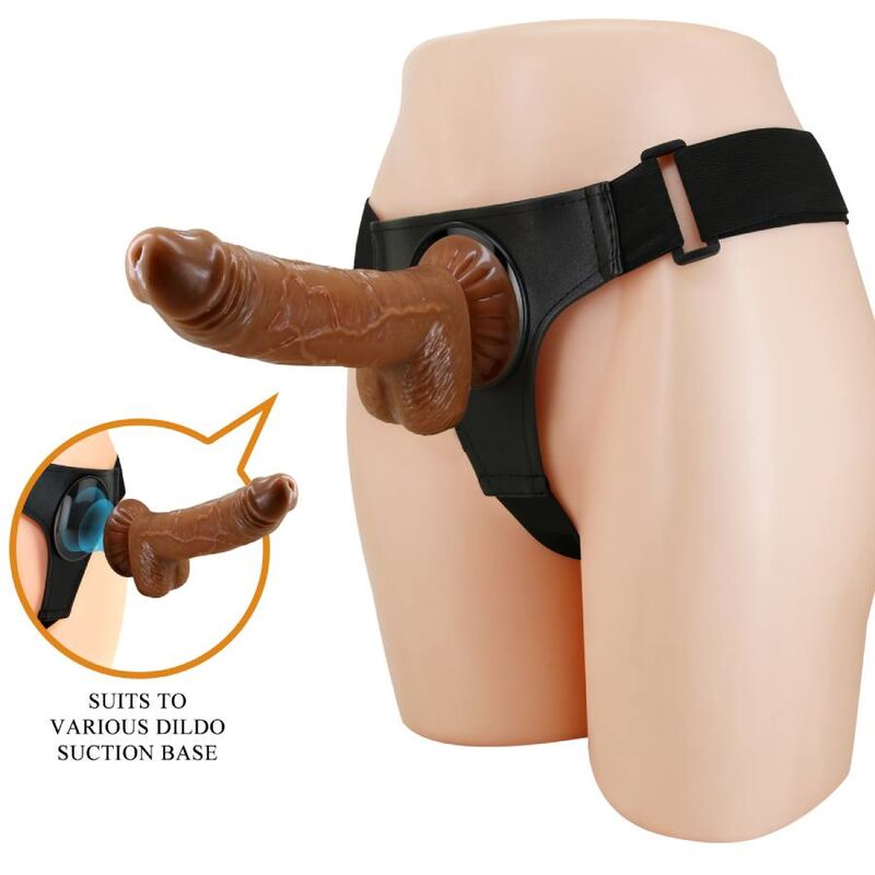 Pretty Love - Gode Ceinture avec Gode Ventouse Marron / 20 cm