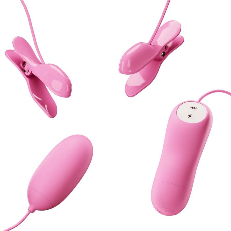 Pretty Love – Pince à tétons vibrante avec stimulation électrostimulante Rose