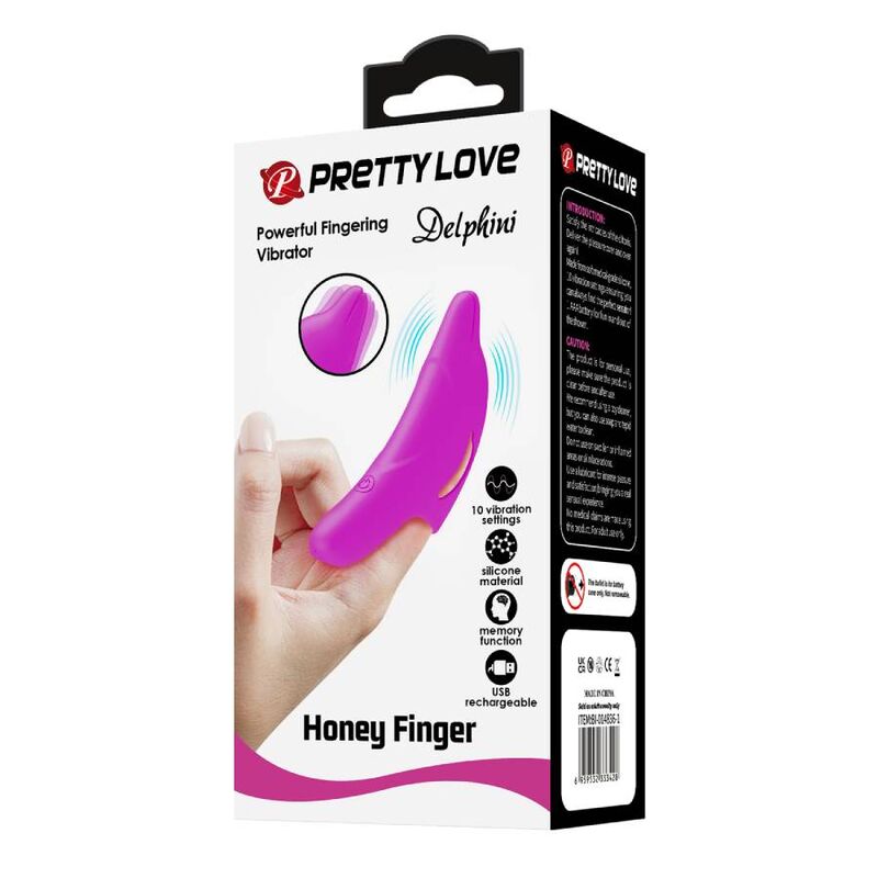 Pretty Love – Doigt Vibrant Rechargeable Delphini – Rose