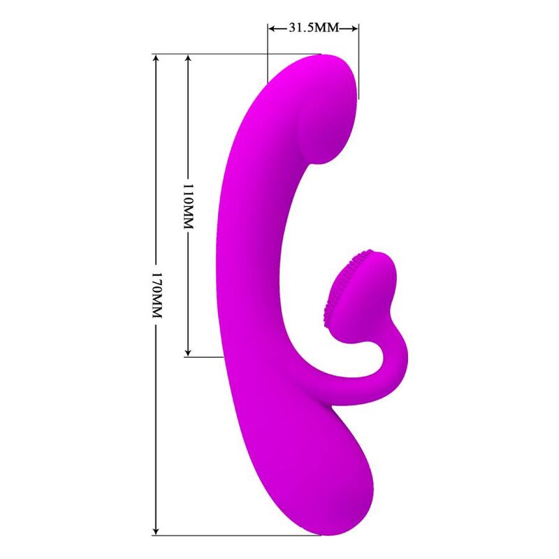 Pretty Love – Vibromasseur Rabbit en Silicone avec Zone Texturée Violet