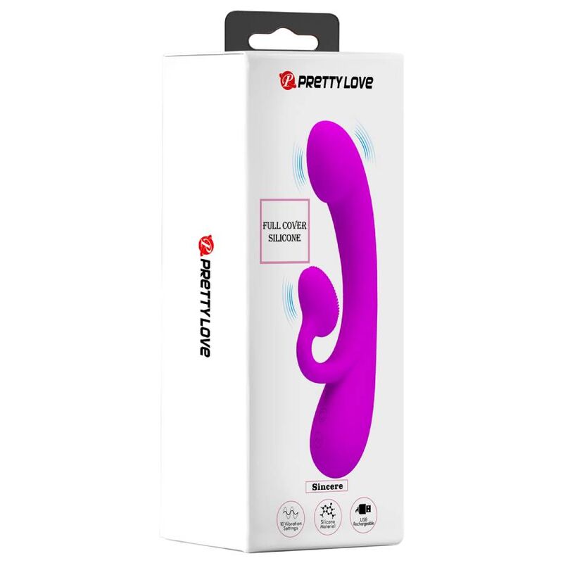 Pretty Love – Vibromasseur Rabbit en Silicone avec Zone Texturée Violet
