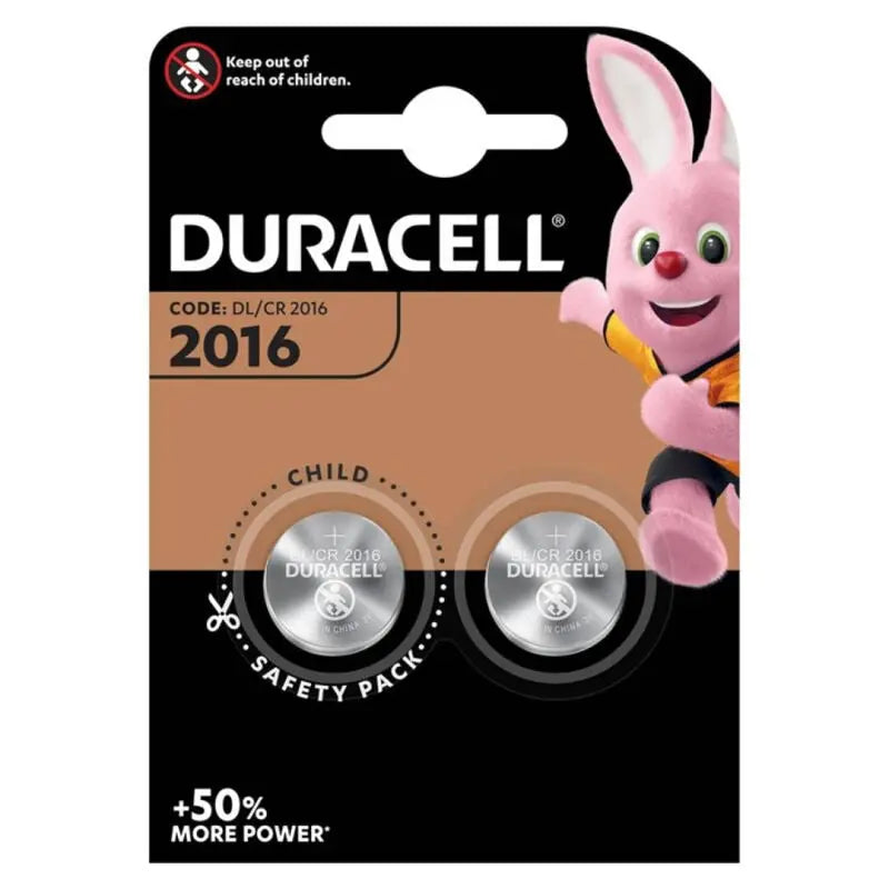 Pile Bouton Lithium CR2016 3V Pack de 2 - Duracell - DURACELL