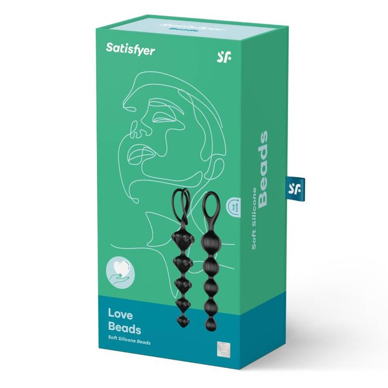 Satisfyer - Kit 2 Chapelets Anal Love Beads - Noir