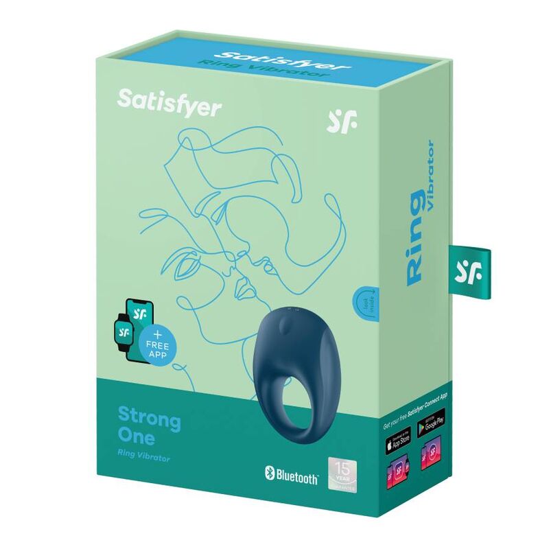 Satisfyer - Anneau Vibrant Strong One - Bleu