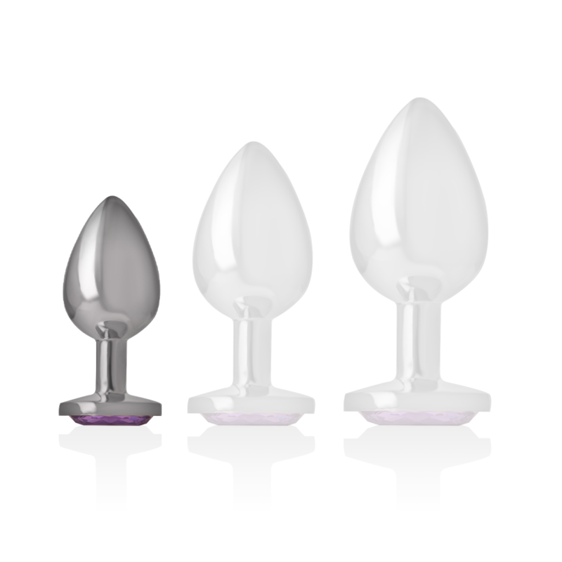 Intense - plug anal en métal aluminium avec cristal violet taille s