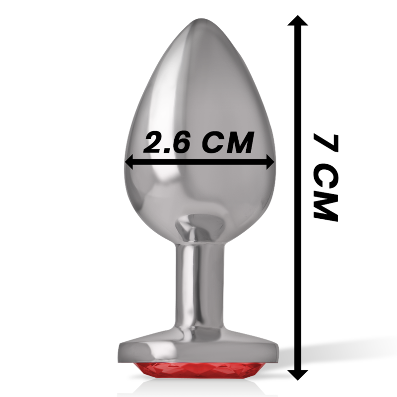 Intense - plug anal en métal aluminium avec cristal rouge taille s