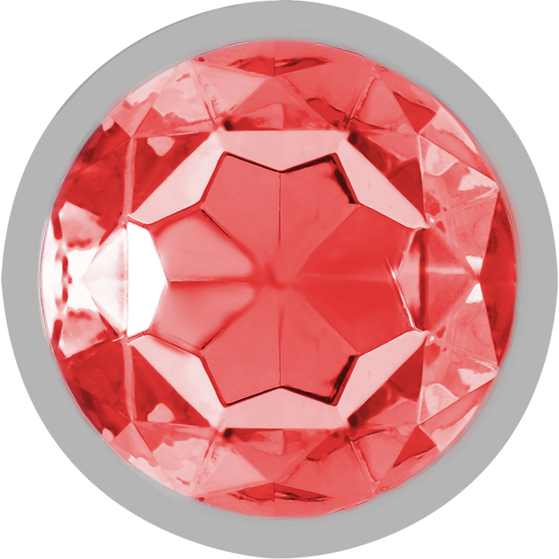 Intense - plug anal en métal aluminium avec cristal rouge taille s