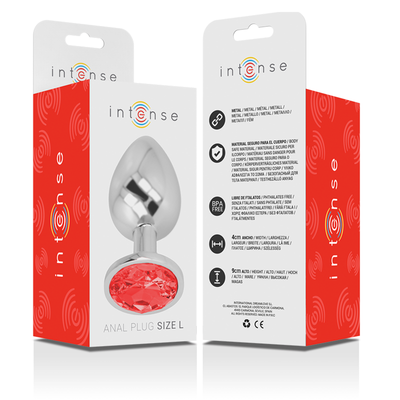 Intense – Bijou anal avec crystal Rouge – Taille L