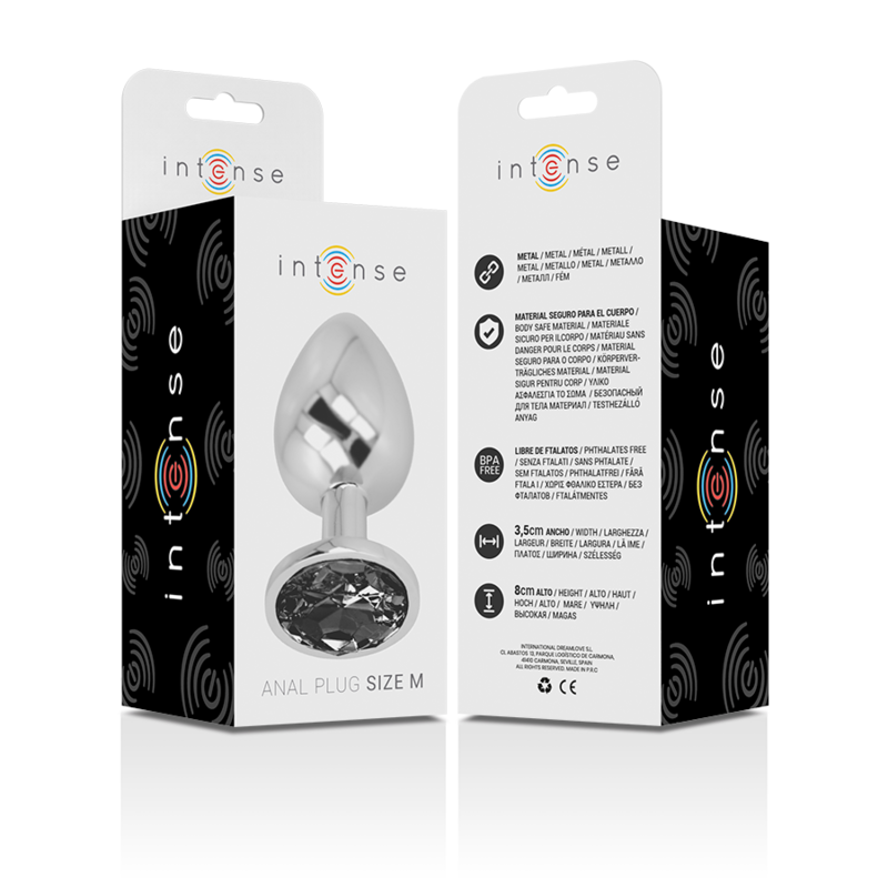 Intense – Bijou anal avec Verre Noir – Taille M