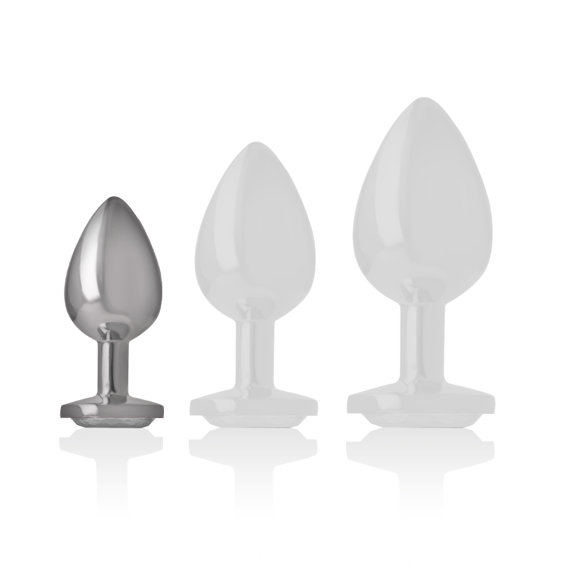 Intense - Plug Anal alu cristal Argent – Taille S