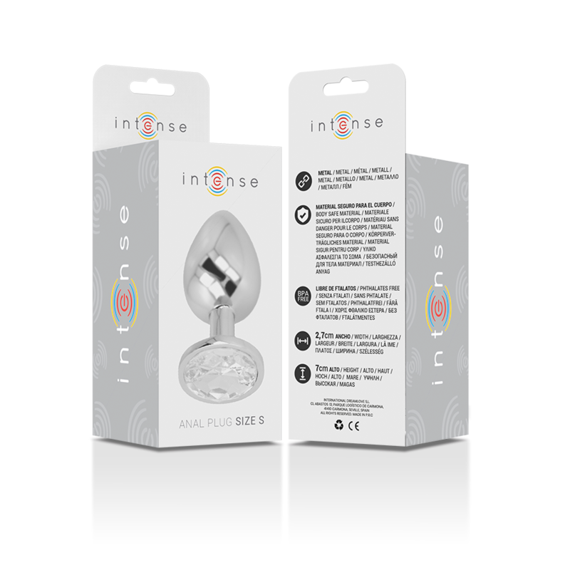 Intense - Plug Anal alu cristal Argent – Taille S