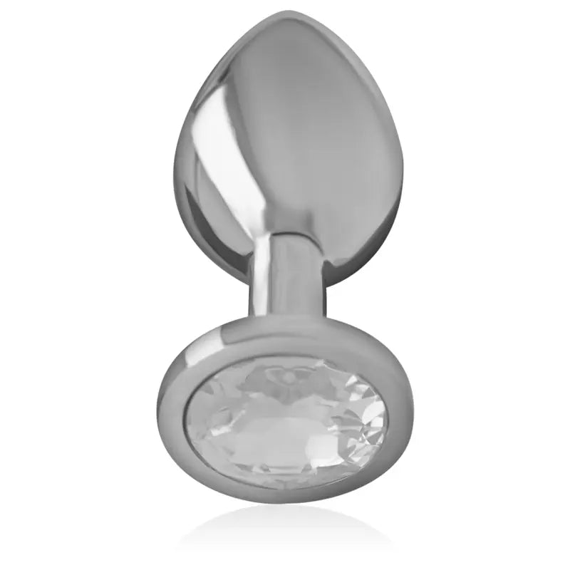 Plug Anal Métal Cristal Diamant Argent Taille M - Intense