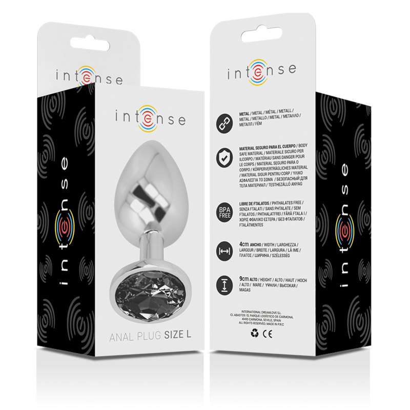 Intense – Bijou anal avec Verre Noir – Taille L