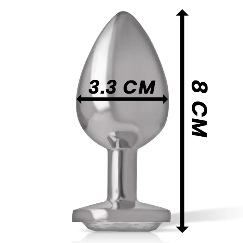 Plug Anal Métal Cristal Diamant Argent Taille M - Intense