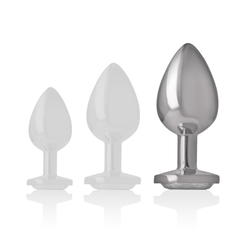 Intense - Plug Anal alu cristal Argent – Taille L