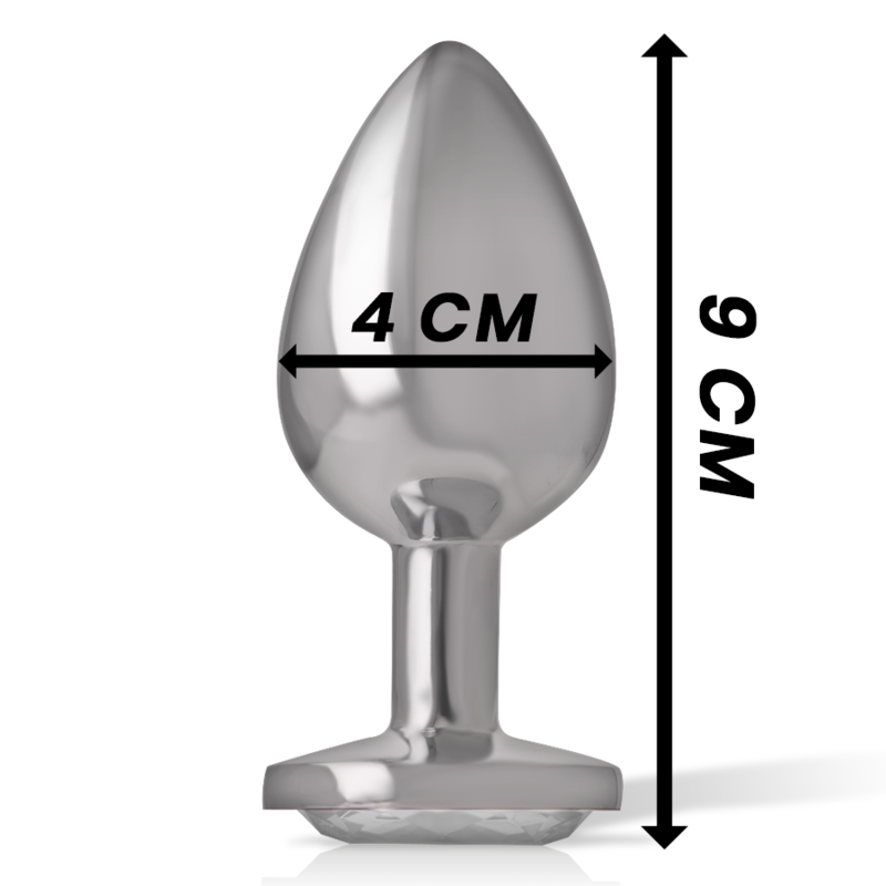 Intense - Plug Anal alu cristal Argent – Taille L