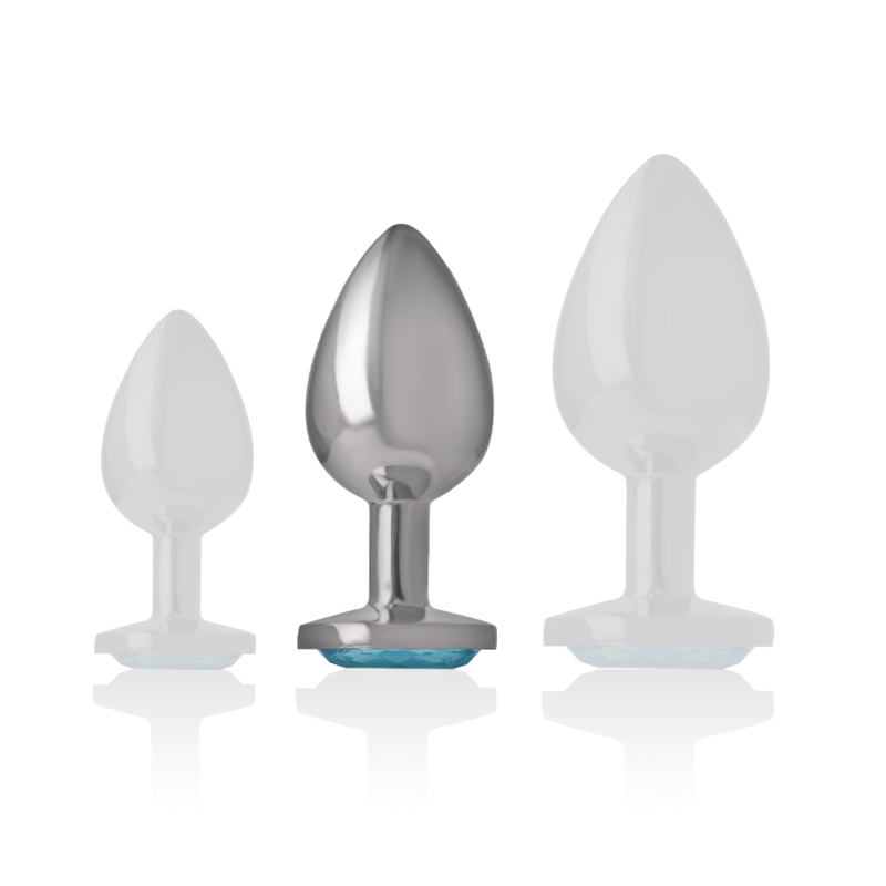 Intense - Plug Anal alu cristal Bleu – Taille M
