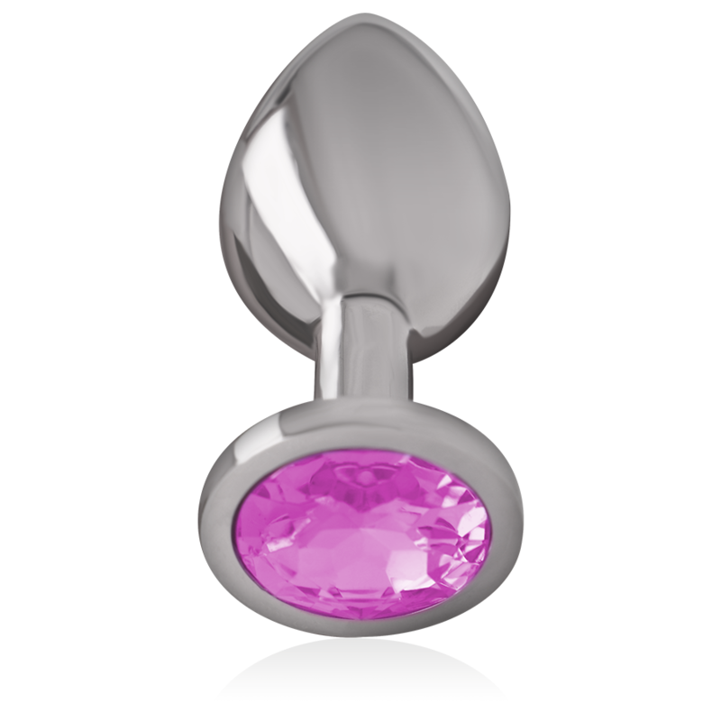 Intense - plug anal en métal aluminium avec cristal rose taille s