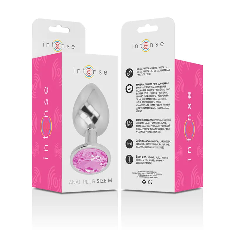 Plug Anal Métal Intense Cristal Rose Taille M - Intense