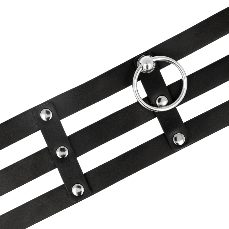 Collier BDSM Ras de Cou Cuir Végan Noir - Coquette Chic