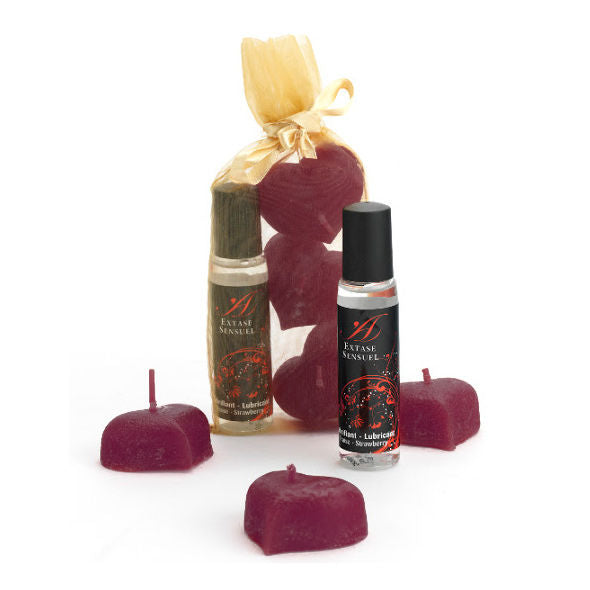 Extase Sensual Pack Plaisir: Gel Lubrifiant et Bougies Parfumées