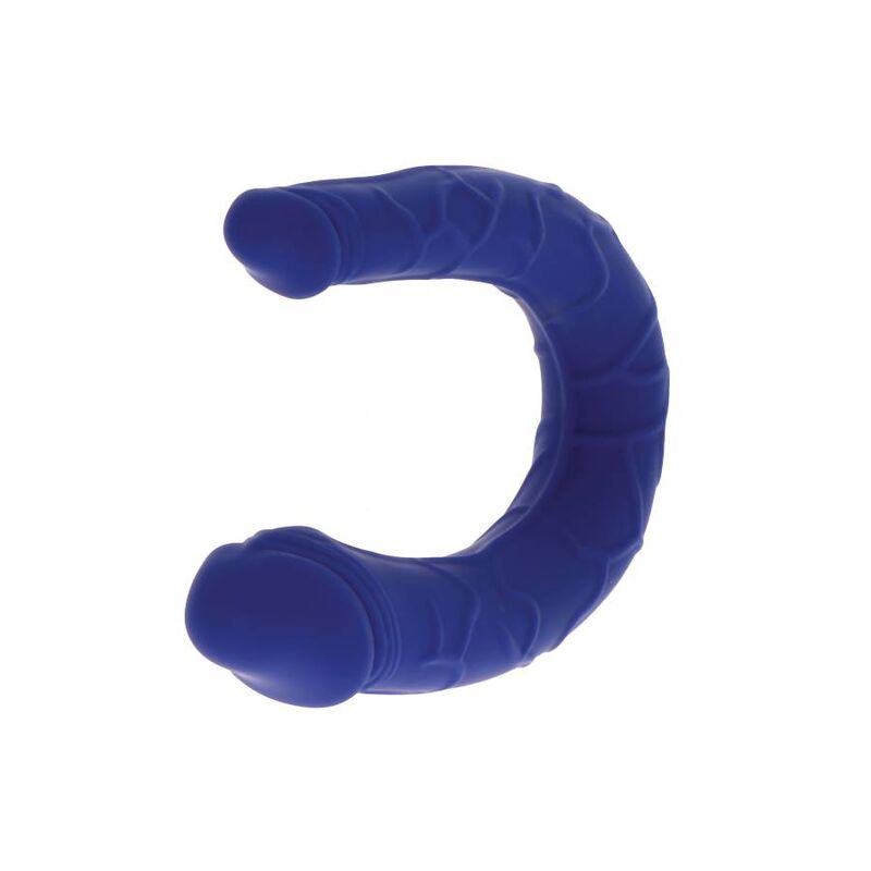 Get Real Double Gode en forme de U Bleu