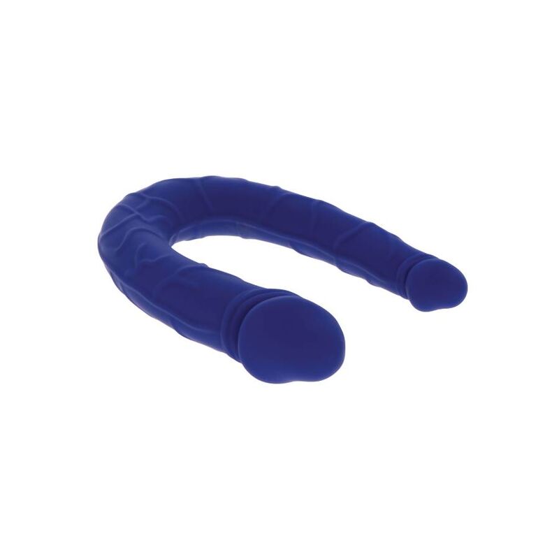 Get Real Double Gode en forme de U Bleu