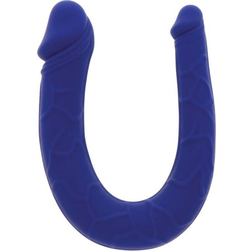 Get Real Double Gode en forme de U Bleu