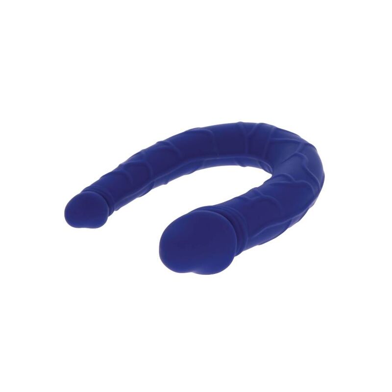 Get Real Double Gode en forme de U Bleu