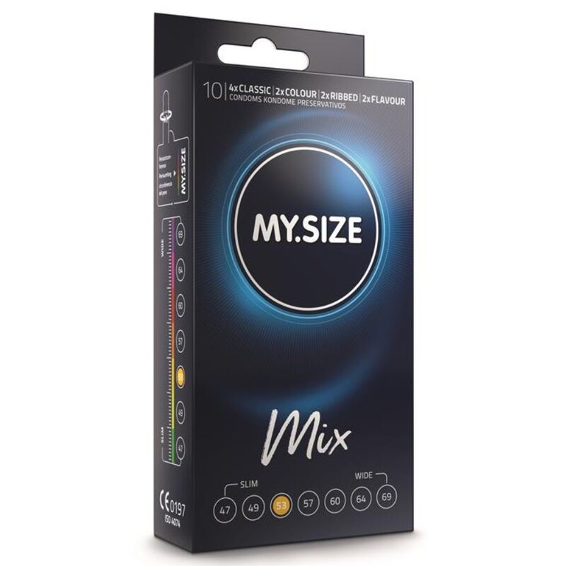 My size - mix préservatifs 53 mm 10 unités