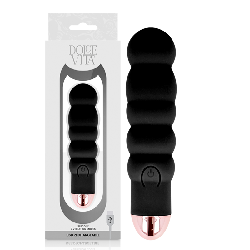 Dolce vita Mini vibromasseur noir 7 vitesses