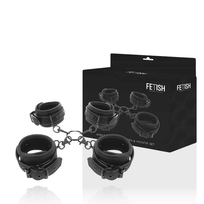 Fetish submissive - ensemble de menottes pour mains et chevilles avec doublure en noprène