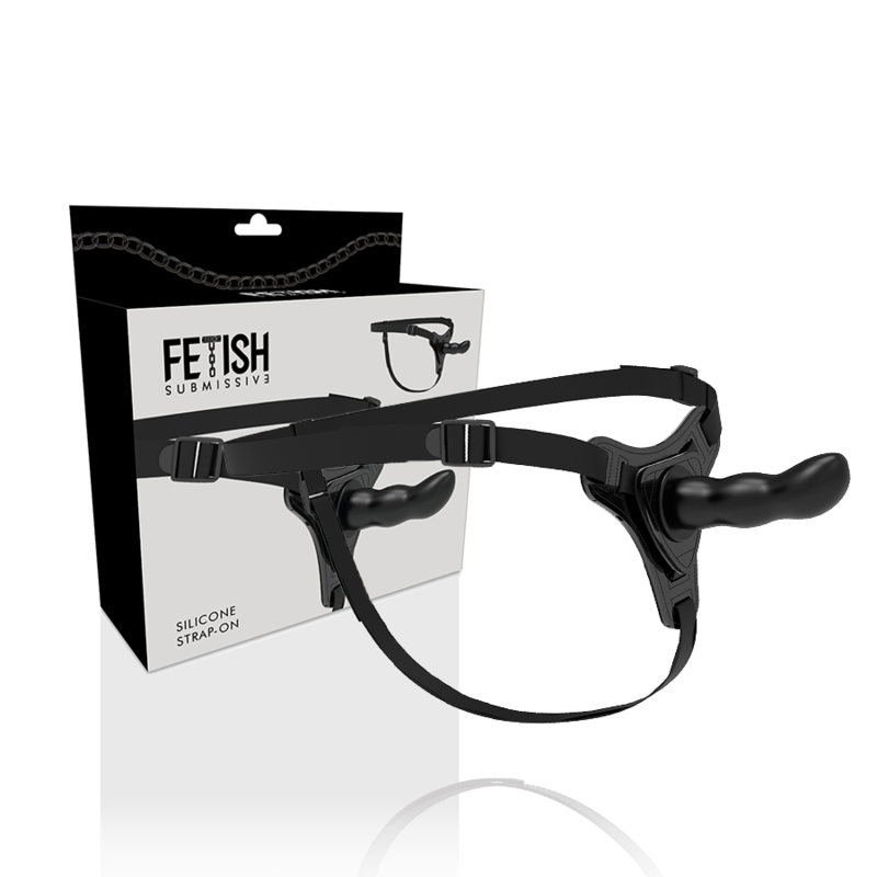 Fetish submissive harness - silicone noir point g 16 cm