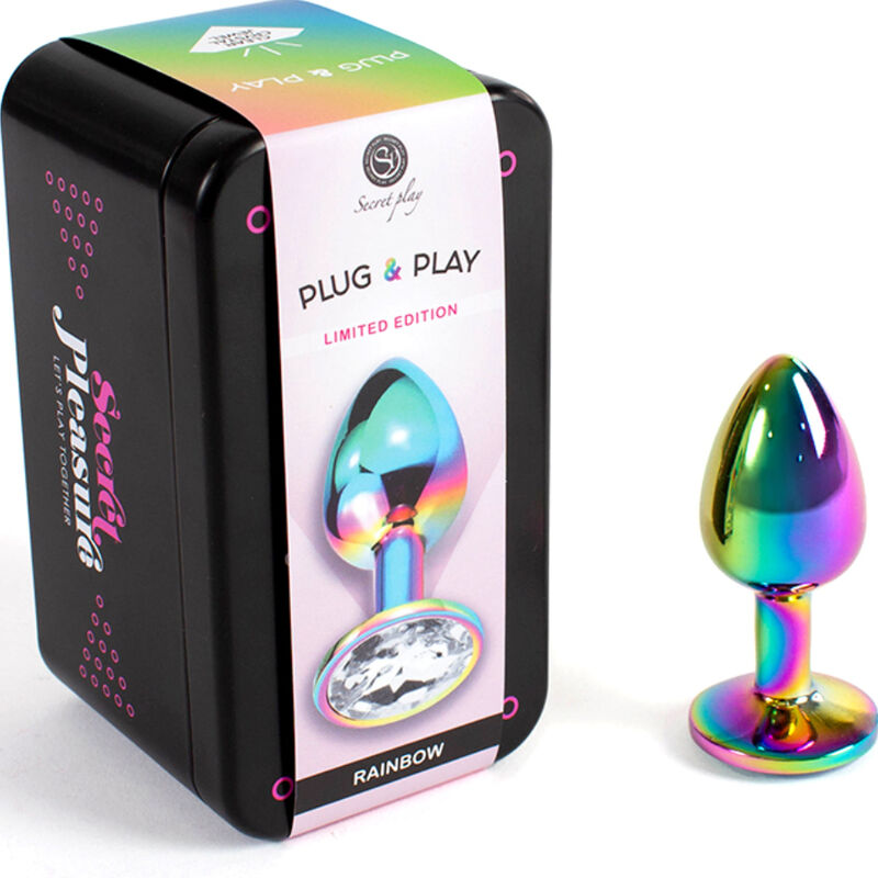 Secret Play – Plug Anal en métal arc-en-ciel – 7 cm