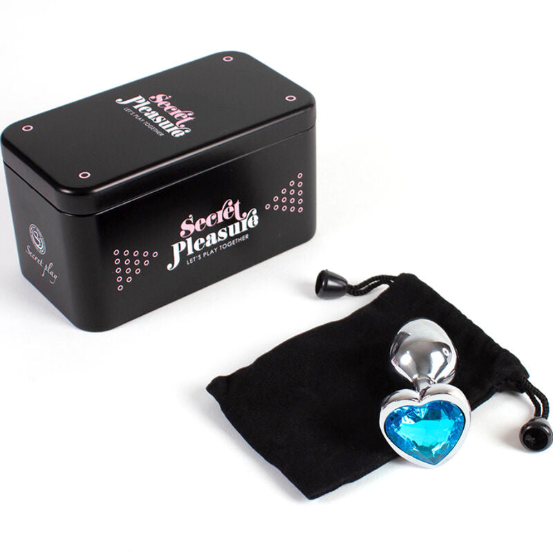 Secret Play – Plug Anal en forme de cœur Bleu – 7 cm