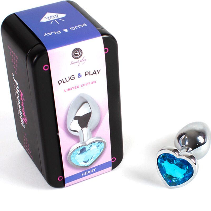 Secret Play – Plug Anal en forme de cœur Bleu – 7 cm