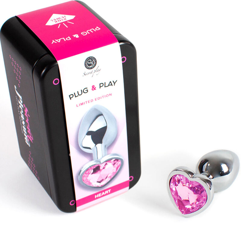 Secret Play – Plug Anal en forme de cœur fuchsia – 7 cm