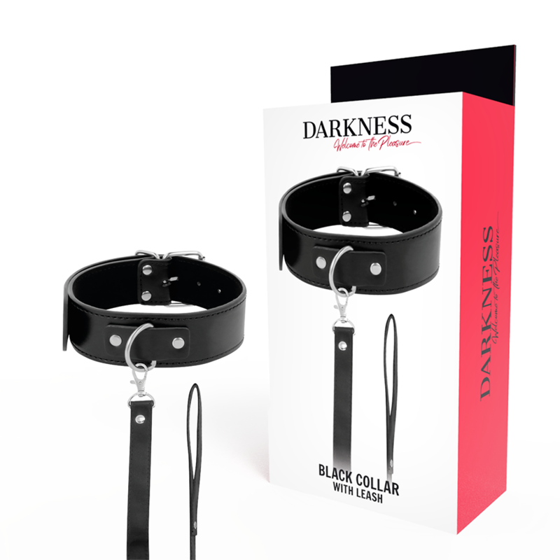 Collier de Posture avec Laisse Chaîne en Cuir - Darkness - Darkness
