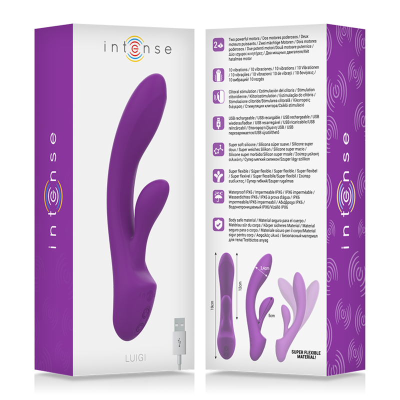 Intense – Vibromasseur Rabbit Luigi Double Stimulation Rechargeable Violet