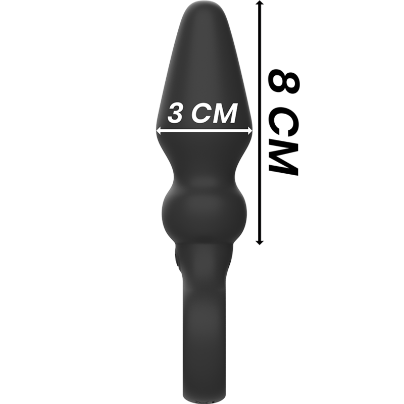 Plug Anal Vibrant Ozzy Silicone Double Couche - Black&Silver