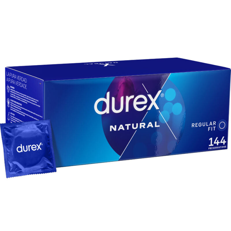 Durex - Préservatifs Natural Regular Fit - Boîte de 144
