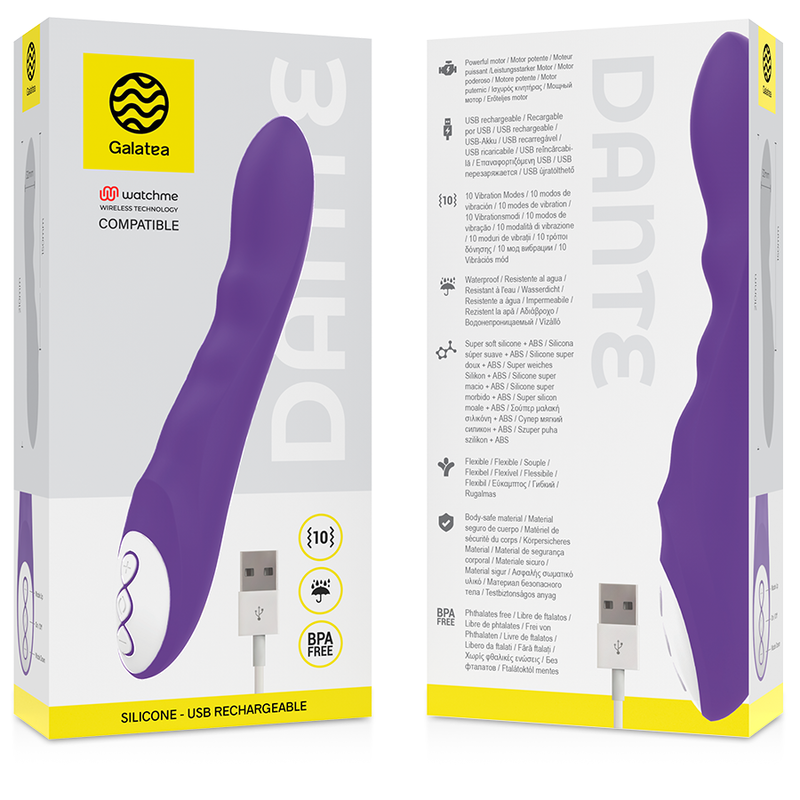Galatea - vibrateur dante lilas compatible avec la technologie sans fil watchme