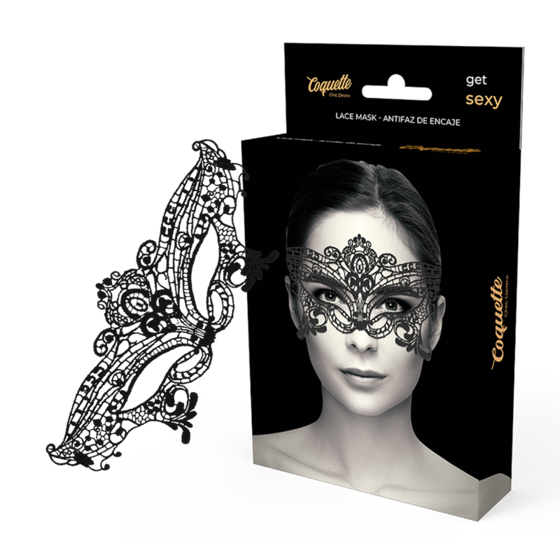 Coquette chic desire masque large en dentelle noire