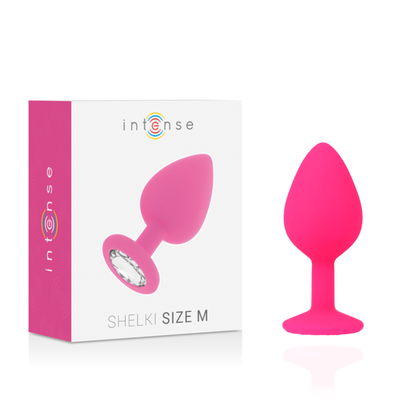 Intense - Plug en silicone avec strass - Fuchsia - Taille M