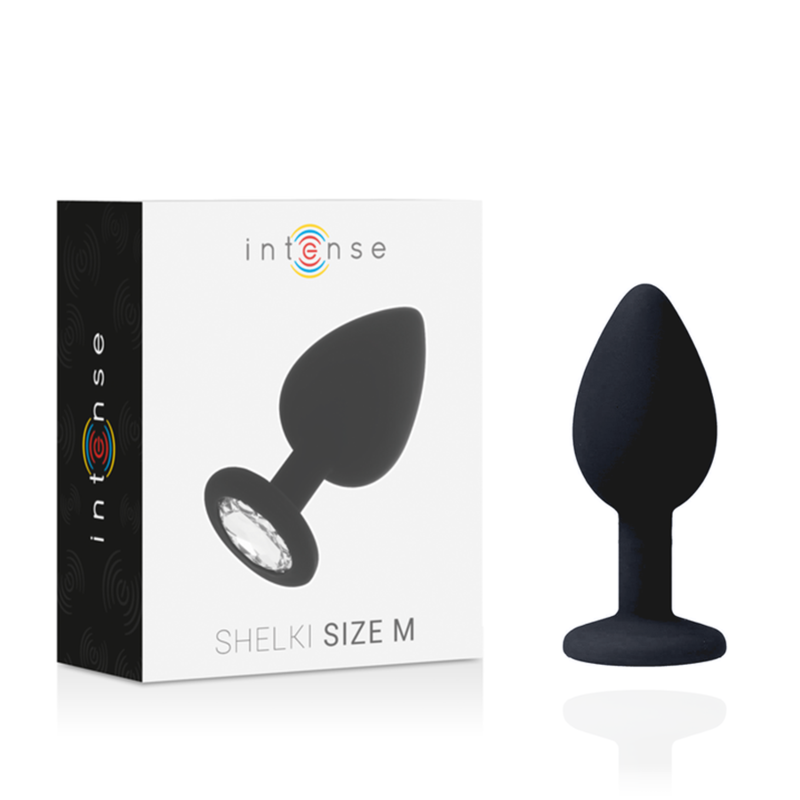 Intense - Plug en silicone avec strass - Noir
