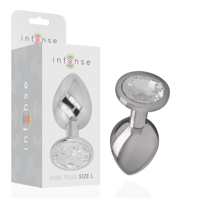 Intense - Plug Anal alu cristal Argent – Taille L